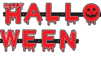 Halloween Dekor Süs Happy Halloween Kanlı Harf Afiş - Parti Yıldızı