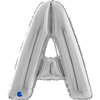 Harf Balon A Harfi Gümüş - 70CM - Parti Yıldızı