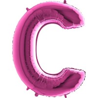 Harf Balon Pembe C Harfi - 100CM - Parti Yıldızı