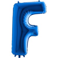 Harf Balon Mavi F Harfi - 100CM - Parti Yıldızı