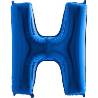 Harf Balon Mavi H Harfi - 100CM - Parti Yıldızı