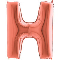 Harf Balon Rose Gold H Harfi - 100CM - Parti Yıldızı