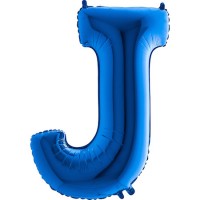 Harf Balon Mavi J Harfi - 100CM - Parti Yıldızı