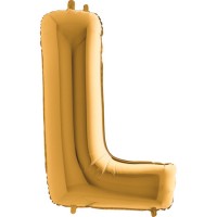 Harf Balon Gold L Harfi - 100CM - Parti Yıldızı