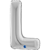 Harf Balon L Harfi Gümüş - 70CM - Parti Yıldızı