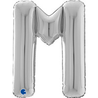 Harf Balon M Harfi Gümüş - 70CM - Parti Yıldızı