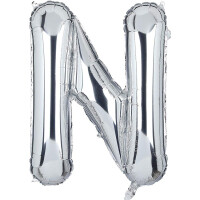 Harf Balon N Harfi Gümüş - 35cm - Parti Yıldızı