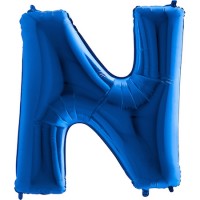 Harf Balon Mavi N Harfi - 100CM - Parti Yıldızı