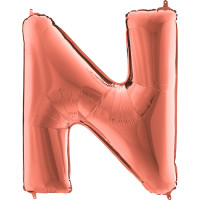 Harf Balon Rose Gold N Harfi - 100CM - Parti Yıldızı