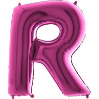 Harf Balon Pembe R Harfi - 100CM - Parti Yıldızı