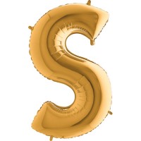 Harf Balon Gold S Harfi - 100CM - Parti Yıldızı