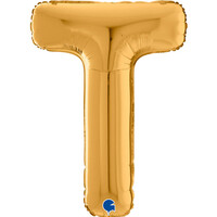 Harf Balon T Harfi Gold - 70CM - Parti Yıldızı