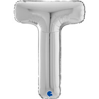 Harf Balon T Harfi Gümüş - 70CM - Parti Yıldızı