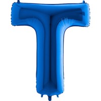 Harf Balon Mavi T Harfi - 100CM - Parti Yıldızı