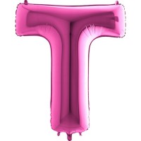 Harf Balon Pembe T Harfi - 100CM - Parti Yıldızı