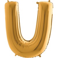 Harf Balon Gold U Harfi - 100CM - Parti Yıldızı