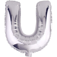 Harf Balon U Harfi Gümüş - 35cm - Parti Yıldızı