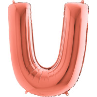 Harf Balon Rose Gold U Harfi - 100CM - Parti Yıldızı