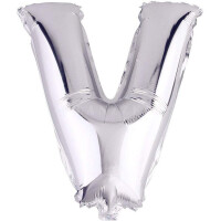 Harf Balon V Harfi Gümüş - 35cm - Parti Yıldızı