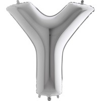 Harf Balon Gümüş Y Harfi - 100CM - Parti Yıldızı