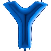 Harf Balon Mavi Y Harfi - 100CM - Parti Yıldızı