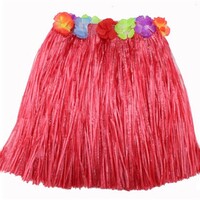 Hawaii Çocuk Eteği Kırmızı Renk - Parti Yıldızı