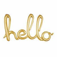 Hello Yazısı Gold Folyo Balon - Parti Yıldızı