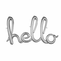 Hello Yazısı Gümüş Folyo Balon - 