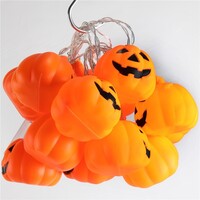 Halloween Dekor Süs Işıklı Balkabağı 16 Adet - Pilli - Parti Yıldızı