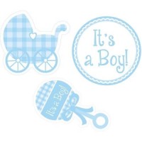It is a Boy Bebek Arabalı 3 lü Duvar süsü - Parti Yıldızı