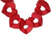 Kalp Kırmızı Kağıt Garlent - Parti Yıldızı