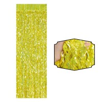 Püskül Kapı Perdesi Metalik Dalgalı Altın Renk - Parti Yıldızı