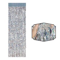 Püskül Kapı Perdesi Metalik Dalgalı Gümüş Renk - Parti Yıldızı