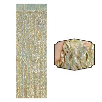 Püskül Kapı Perdesi Metalik Dalgalı Şampanya Rengi - Parti Yıldızı