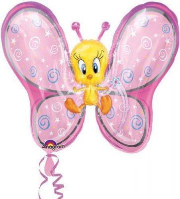 Kelebek Kanatlı Tweety Jumbo Folyo Balon - 1