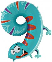 Hayvan Rakam Balon 9 Yaş Kertenkele 100cm - Parti Yıldızı