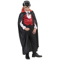 Kırmızı Yakalı Siyah Pelerin - 