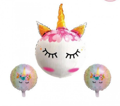 Kirpikli Unicorn Folyo Balon Seti - 1