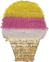 Kornet Dondurma Şekilli Pinyata Pembe Renk 39x10x52cm - Parti Yıldızı