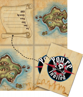 Korsan Haritası 8 li Davetiye - Parti Yıldızı