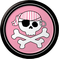 Korsan Kız Partisi Küçük 8 li Tabak Pembe - Parti Yıldızı