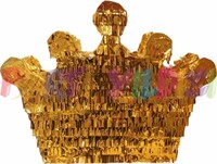 Kral / Kraliçe Taç Şekilli Pinyata Gold - Thumbnail