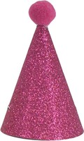 Aksesuar Mini Şapka Simli - Fuşya Renk - Parti Yıldızı