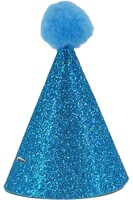 Aksesuar Mini Şapka Simli - Mavi Renk - Parti Yıldızı