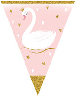 Kuğu Temalı Üçgen Bayrak Afiş - Parti Yıldızı