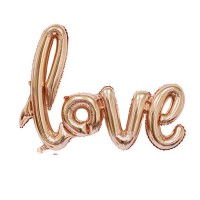 Love El Yazısı Folyo Balon - Rose Gold Renk - 1