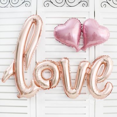 Love El Yazısı Folyo Balon - Rose Gold Renk - 3