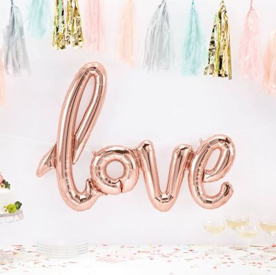 Love El Yazısı Folyo Balon - Rose Gold Renk - 5