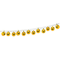 Halloween Işıklı Balkabağı Dekor Süs 12 Adet - Pilli - Parti Yıldızı