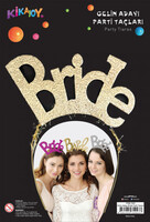 Metal Parti Tacı Bride Gold Renk - Parti Yıldızı